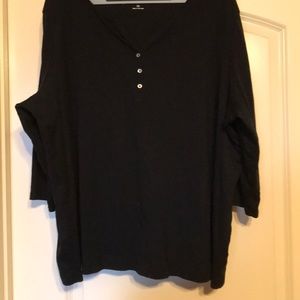 Croft & Barrow 3/4 Sleeve Black Tee